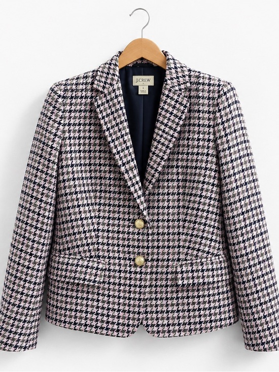 J. Crew Jackets & Blazers - J.Crew Wool-blend schoolboy blazer in houndstooth Women’s Size 8